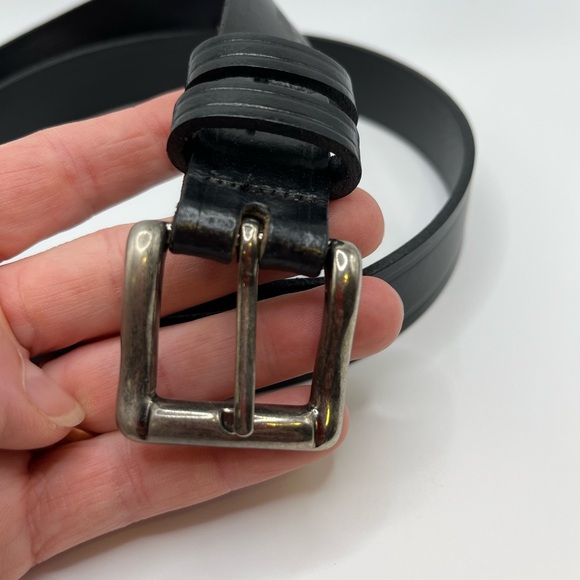Vintage Dockers 30-32 men’s black Italian leather belt #7 - Picture 9 of 15